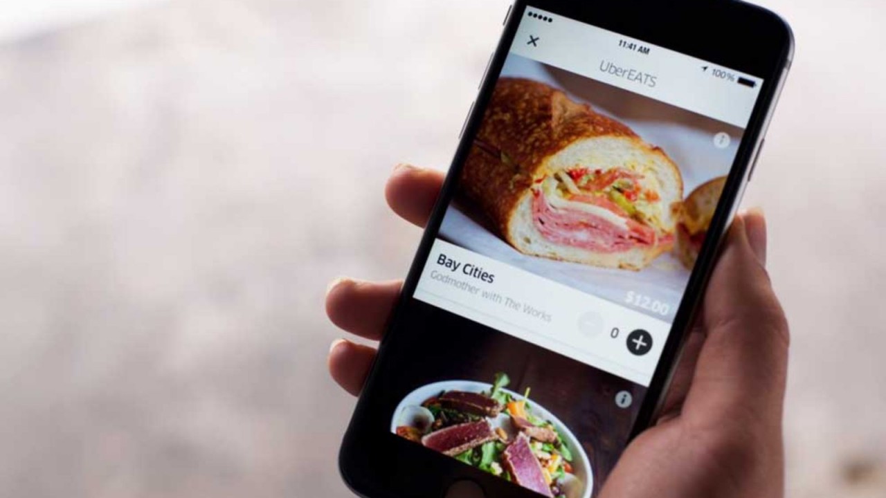 Uber app brengt lunch in tien minuten